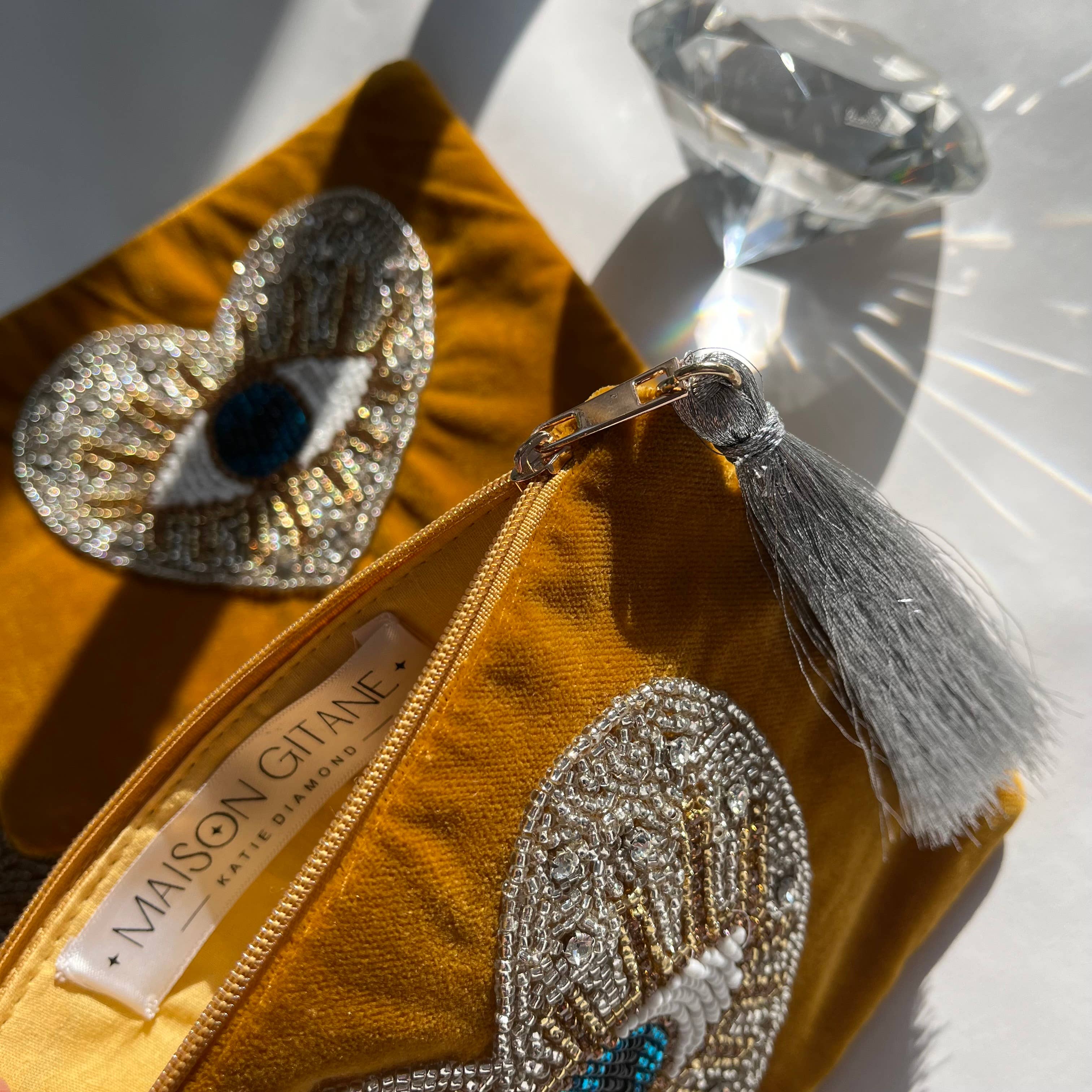 Dear heart velvet pouch