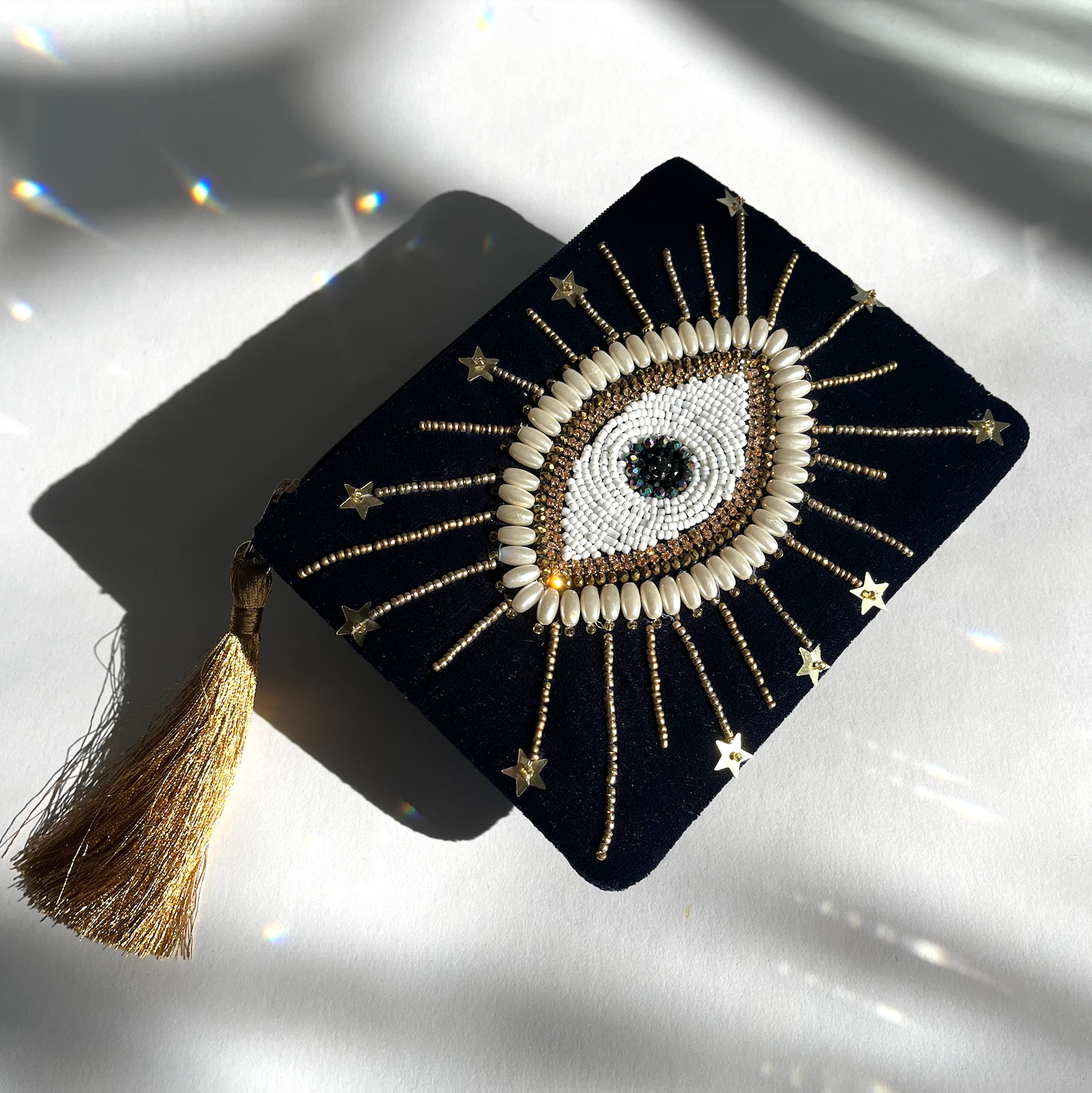 Starry eye velvet pouch
