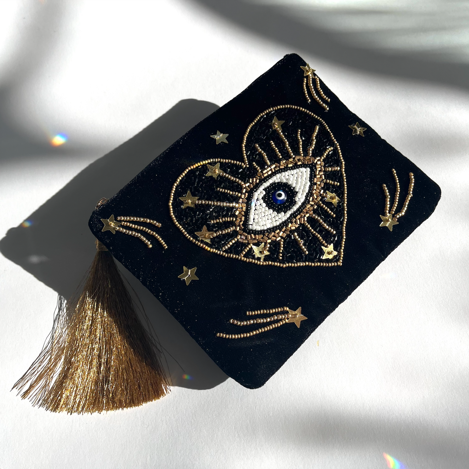 Cosmic heart velvet pouch 